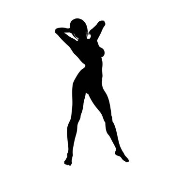 Çıplak seksi kız siluet