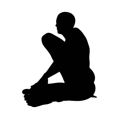 Oturan Poz Adam Siluet