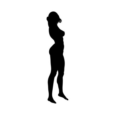 Çıplak seksi kız siluet
