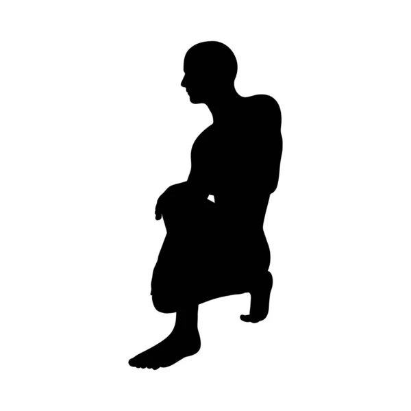 Sitting Pose Man Silhouette — Vector de stoc