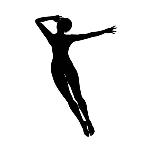 Desnudo sexy niñas silueta — Vector de stock