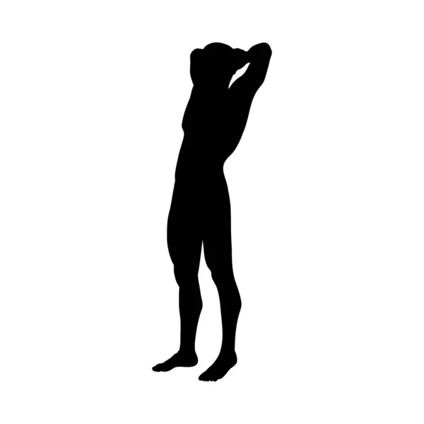 Silhouette de pose debout homme — Image vectorielle