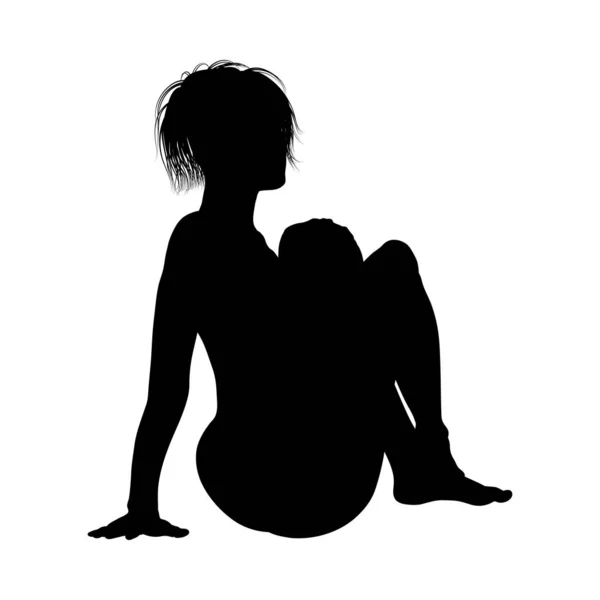 Naked sexy girls silhouette — Stock Vector