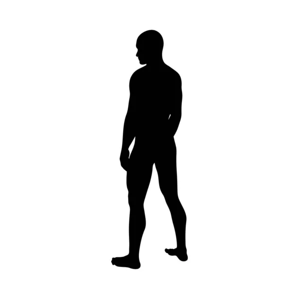 Sitzend Pose Mann Silhouette — Stockvektor