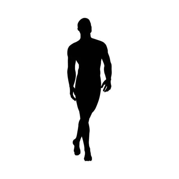 Silhouette de pose debout homme — Image vectorielle