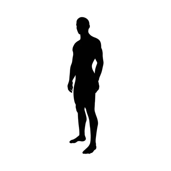 Sitting Pose Man Silhouette — Stock Vector