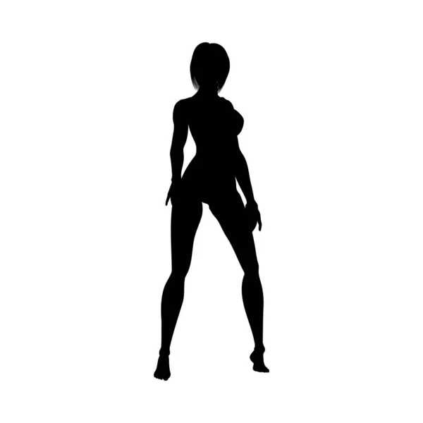 Γυμνό σέξι κορίτσια σιλουέτα — Διανυσματικό Αρχείο