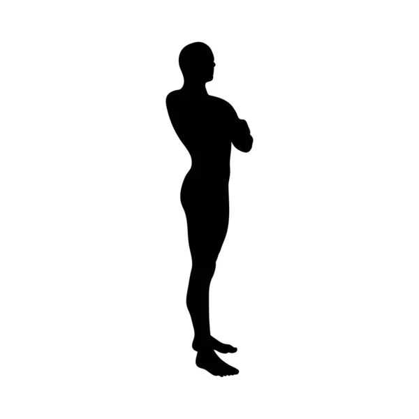 Staande pose man silhouet — Stockvector