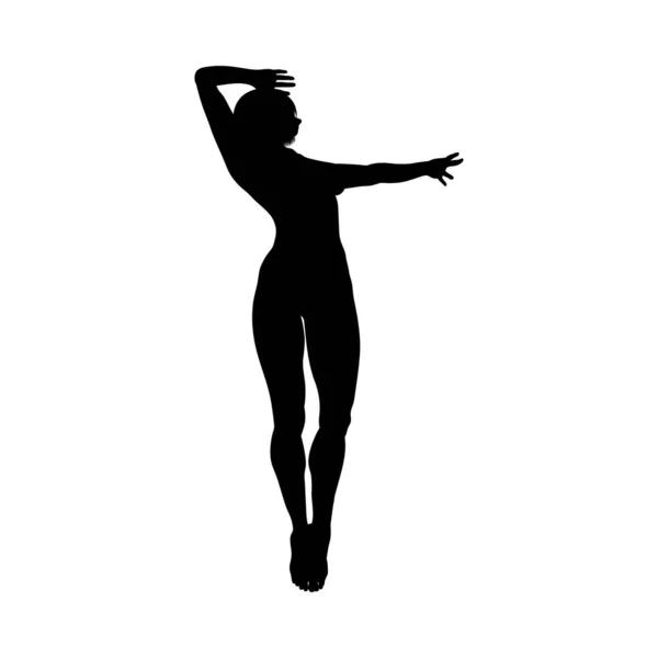 Nackte sexy Mädchen Silhouette — Stockvektor