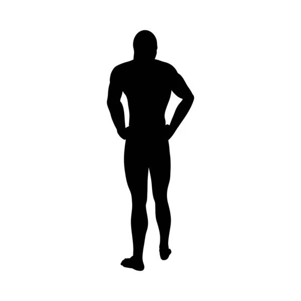 Silhouette de pose debout homme — Image vectorielle