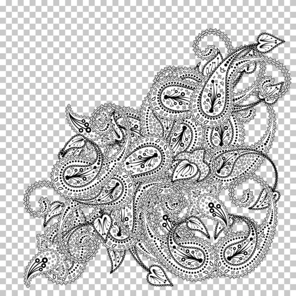 佩斯利螺旋花纹与框架 — 图库矢量图片