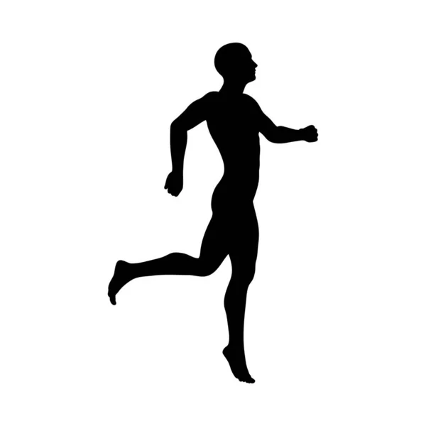 Standing Pose Man Silhouette — Stock Vector