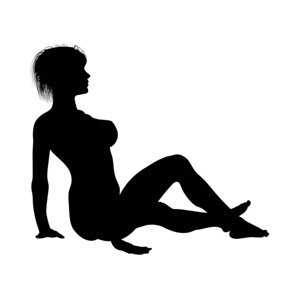 Nudo sexy ragazze silhouette — Vettoriale Stock