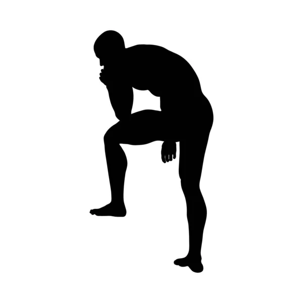 Zittend pose man silhouet — Stockvector