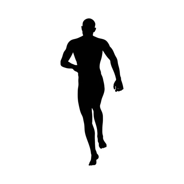 Standing Pose Man Silhouette — Stock Vector