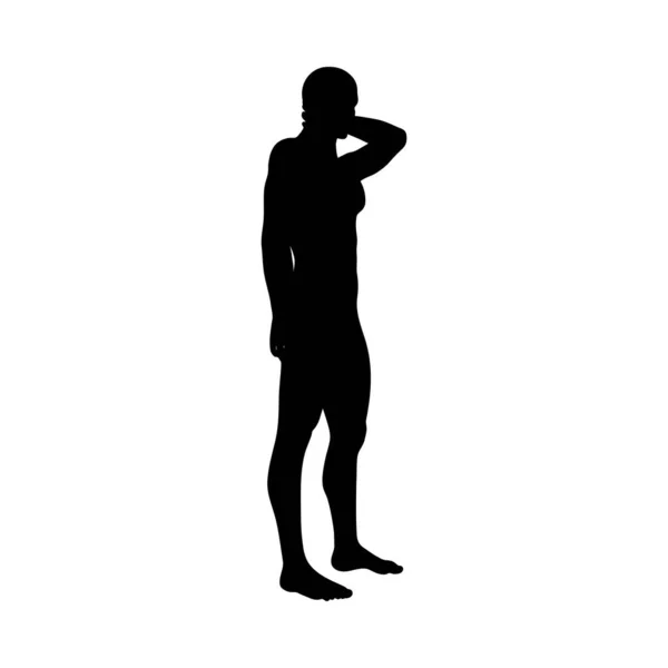 Staande pose man silhouet — Stockvector