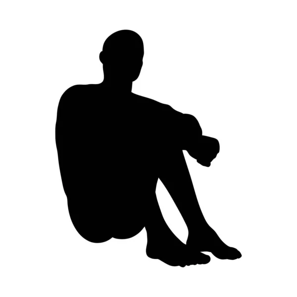 Sitting Pose Man Silhouette — Vector de stoc