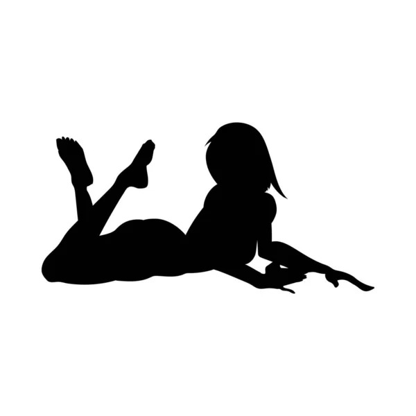 Γυμνό σέξι κορίτσια σιλουέτα — Διανυσματικό Αρχείο