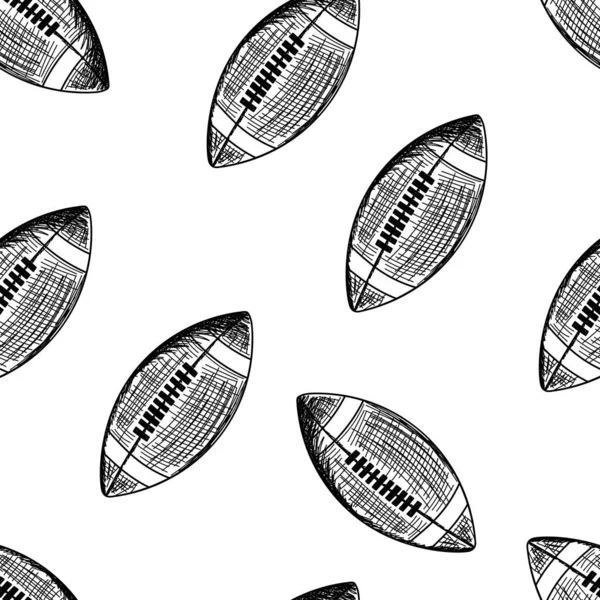 アメリカン フットボールのシームレスなパターン — ストックベクタ
