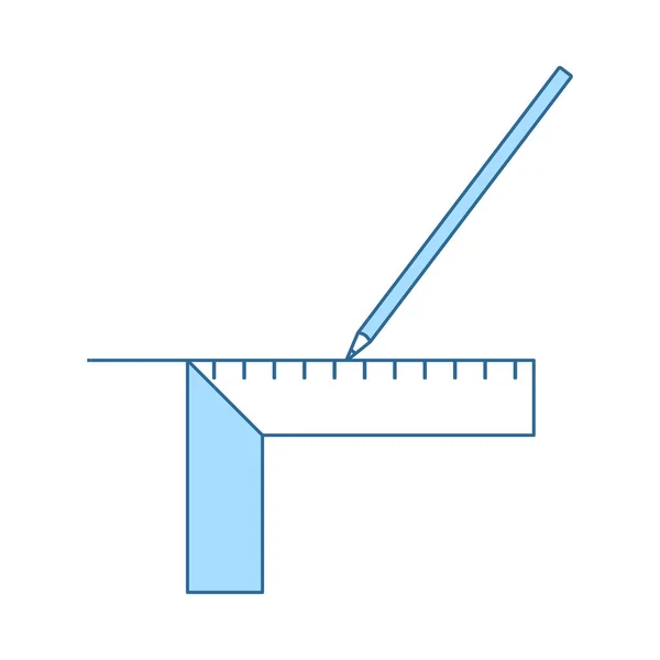 Ligne de crayon avec icône d'échelle — Image vectorielle