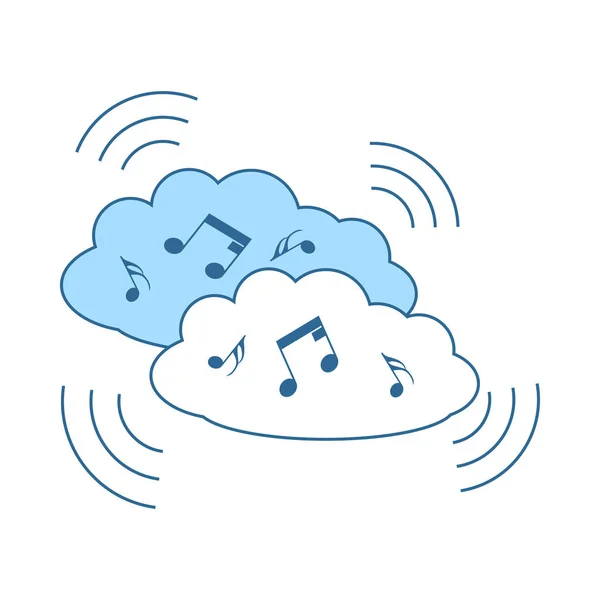 Müzik bulut simgesi — Stok Vektör