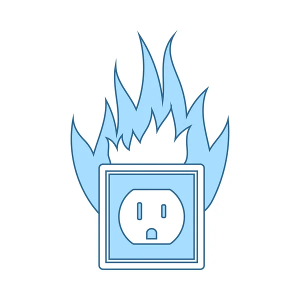 Electric Outlet Fire Icon — Stock Vector