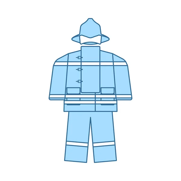 Ícone uniforme dos bombeiros — Vetor de Stock