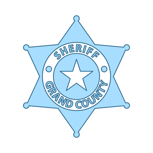 Sheriff-bricka ikonen — Stock vektor