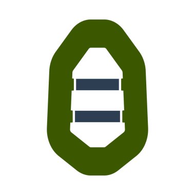 Kauçuk Tekne Simgesi. Düz Renk Tasarımı. Vektör İllüstrasyonu.