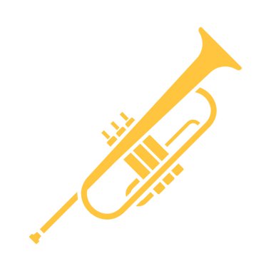 Boynuz Simgesi. Düz Renk Tasarımı. Vektör İllüstrasyonu.