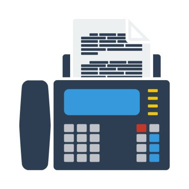 Simgeyi faksla. Düz Renk Tasarımı. Vektör İllüstrasyonu.