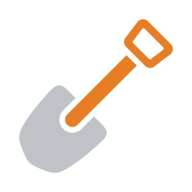 Kamp küreğinin ikonu. Düz Renk Tasarımı. Vektör İllüstrasyonu.