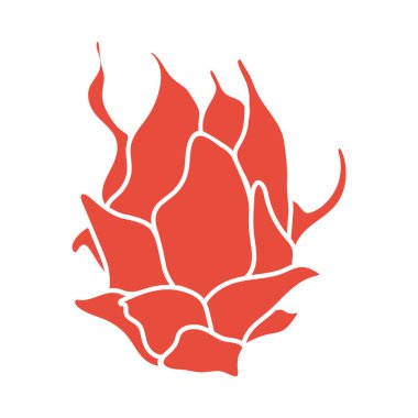 Ejder Meyvesi Simgesi. Düz Renk Tasarımı. Vektör İllüstrasyonu.