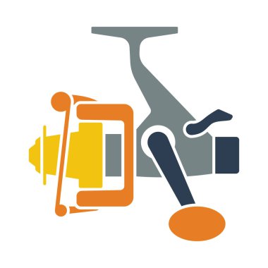 Balık Makarasının Simgesi. Düz Renk Tasarımı. Vektör İllüstrasyonu.