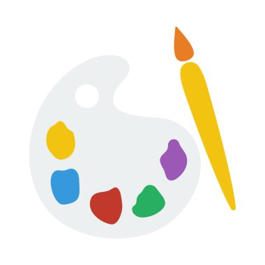 Ui Renklerinde Okul Paleti Simgesi. Düz Renk Tasarımı. Vektör İllüstrasyonu.