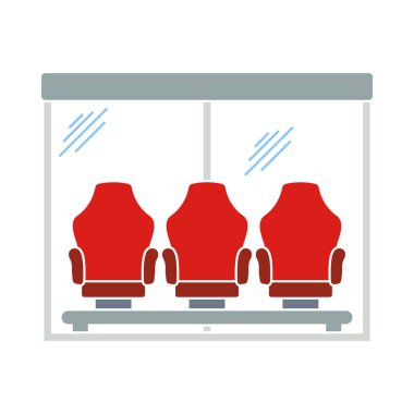 Soccer Player's Bench Icon. Flat Color Design. Vector Illustration. vector Soccer Player's Bench Icon. Flat Color Design. Vector Illustration. vector