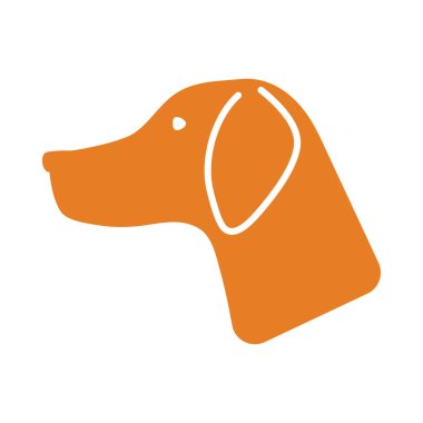 İma eden Köpeğin Simgesi. Düz Renk Tasarımı. Vektör İllüstrasyonu.