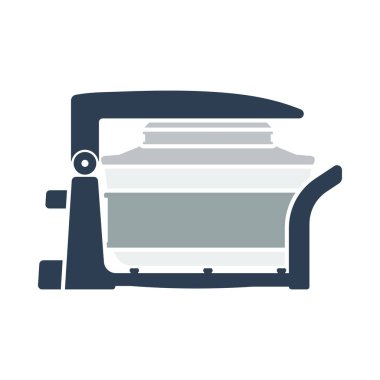 Elektrikli Konveksiyon Fırın Simgesi. Düz Renk Tasarımı. Vektör İllüstrasyonu.