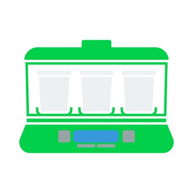 Yoğurt Yapıcı Makine Simgesi. Düz Renk Tasarımı. Vektör İllüstrasyonu.