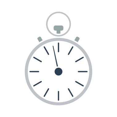 Kronometre Simgesi. Düz Renk Tasarımı. Vektör İllüstrasyonu.