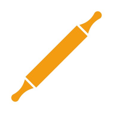 Fırın Pin-Roll Simgesi. Düz Renk Tasarımı. Vektör İllüstrasyonu.