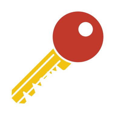 Anahtar Simgesi. Düz Renk Tasarımı. Vektör İllüstrasyonu.