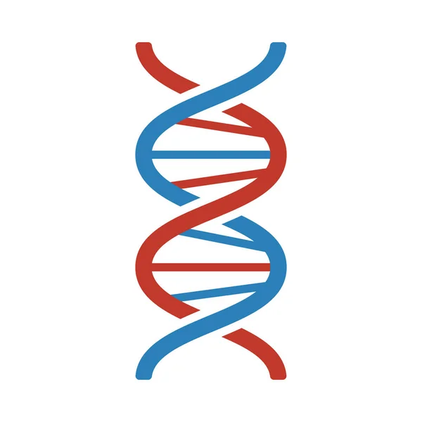 Dna Ikoon Vlakke Kleur Ontwerp Vector Illustratie — Stockvector