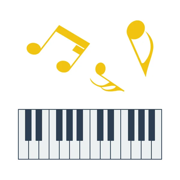 Icône Clavier Piano Couleurs Conception Couleur Plate Illustration Vectorielle — Image vectorielle