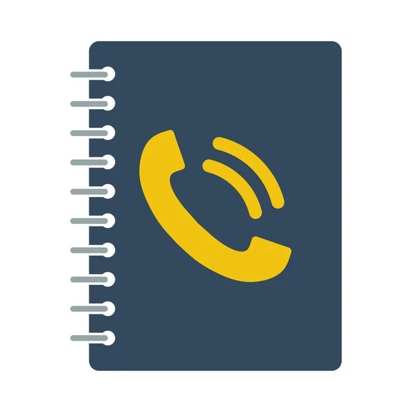 Phone Book Icon Flat Color Design Vector Illustration — Stock Vector