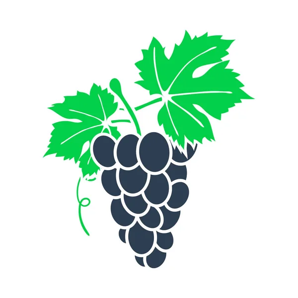 Grape Icon Flat Color Design Vector Illustration — Stock Vector