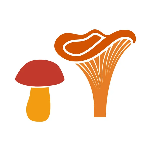 Mushroom Icon Flat Color Design Vector Illustration — Stock Vector