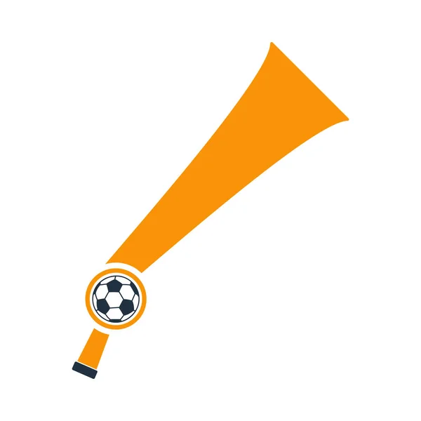 Voetbal Fans Wind Horn Toy Icon Vlakke Kleur Ontwerp Vector — Stockvector