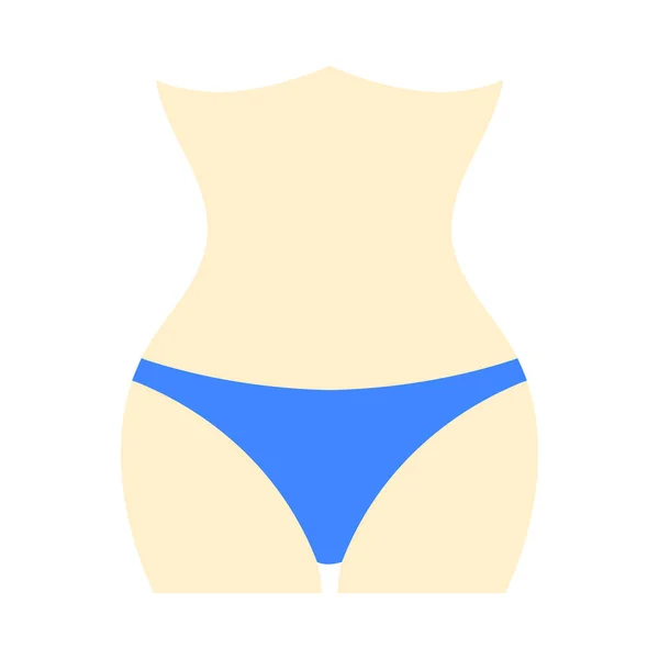 Ikone Der Schlanken Taille Flache Farbgestaltung Vektorillustration — Stockvektor