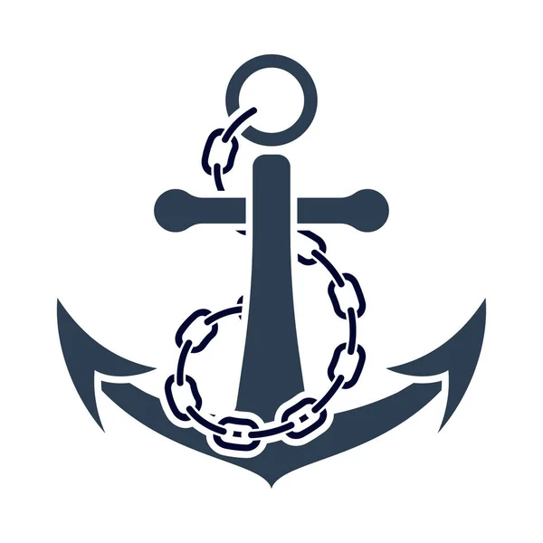 Sea Anchor Chain Icon Plochý Design Vektorová Ilustrace — Stockový vektor